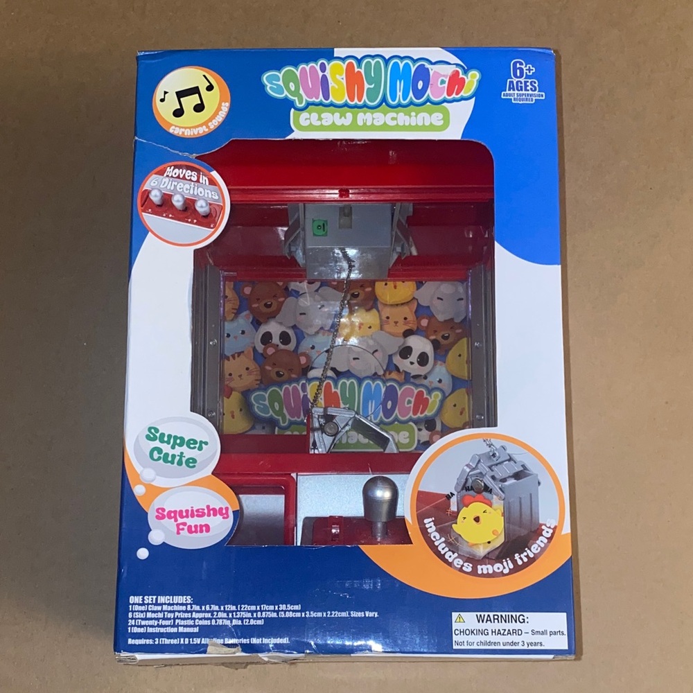 Claw Machine (Squishymochi) Toy - KIDS ~ Battery Opperated Size:8.7inX6.7inX12in